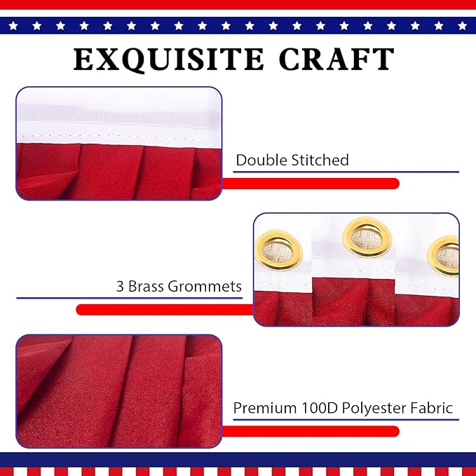 2x4 Ft American Pleated Fan Flag, Patriotic Half Fan Bunting Flag, Indoor Outdoor for Red White Blue USA 250th Anniversary 4th of July Decoration Patriotic Decor Memorial Day (Set of 1)