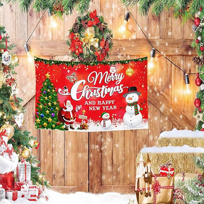 Christmas Flags 3x5 Outdoor Double Sided Merry Christmas Vacation Decorations New Year Yard Flags for Outside Xmas Santa Claus Snowman Holiday House Banner Decor