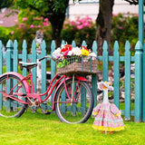 FuWeave Spring Goose Outfit Flower Porch Goose Clothes for 23" Large Statue Outdoor Patio Yard Lawn Art Decoration(Butterfly B,17 inch)