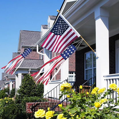 4th of July Decorations Outdoor - 2 Pack Embroidered Wind Socks for Outside Heavy Duty American Flag Windsock, for Memorial Day Independence Day & All Patriotic Events Outdoor Yard Garden Decor