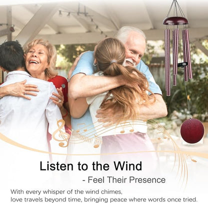 Memorial Wind Chimes for Outside Deep Tone 32" Windchimes Outdoors Decor Sympathy Wind Chimes for Loss of Loved One with Wind Catcher for Garden Patio Balcony and Home Best Gift