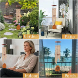 Nonna Gifts for Mother's Day Birthday Christmas Thanksgiving from Grandkids Grandchildren, Nonna Garden Gifts for Grandma, 26Inch Wind Chimes for Outside with S Hook Greeting Card