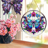 2PCS Butterfly Solar Collector for Windows, Stained Glass Window Hanging, 7.9x7.9in Butterfly Ornament with Chains, Home and Garden Decor, Gift for Women and Nature Lovers