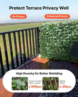 VEVOR Expandable Fence Privacy Screen, 25 x 126 in Expand Artificial Plant Wall, Realistic Artificial Ivy Panel with 50 Zip Ties, Decorative Faux Greenery Backdrop Hedges for Balcony Patio Outdoor