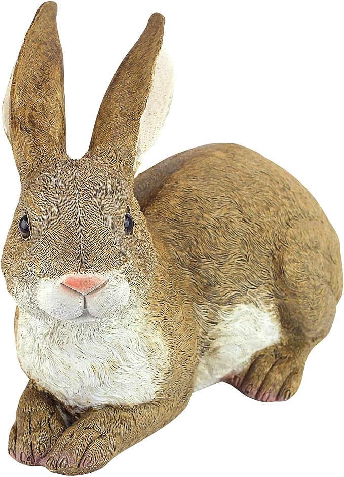 Design Toscano QM200861 Bashful The Bunny Lying Down Rabbit Outdoor Garden Statue, 10 Inch, full color