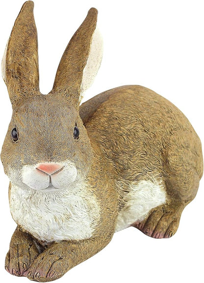 Design Toscano QM200861 Bashful The Bunny Lying Down Rabbit Outdoor Garden Statue, 10 Inch, full color