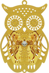 10pcs Gold Owl Metal Suncatcher Parts Hanging Window Pendant DIY Ornament Hand-Crafts Gifts