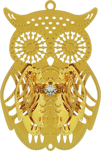 10pcs Gold Owl Metal Suncatcher Parts Hanging Window Pendant DIY Ornament Hand-Crafts Gifts