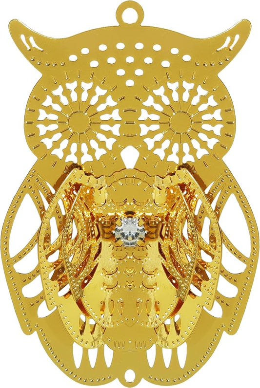 10pcs Gold Owl Metal Suncatcher Parts Hanging Window Pendant DIY Ornament Hand-Crafts Gifts