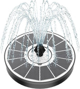 Yzert Solar Fountain White Flower, 3.5W Glass Bird Bath Fountains Solar Power No Battery with 4 Fixed Rods & 7 Nozzles, Solar Fountain Pump for Bird Bath, Pool, Garden, Outdoor, Pond