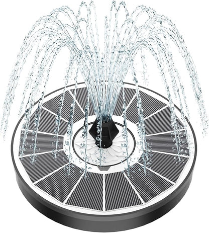 Yzert Solar Fountain White Flower, 3.5W Glass Bird Bath Fountains Solar Power No Battery with 4 Fixed Rods & 7 Nozzles, Solar Fountain Pump for Bird Bath, Pool, Garden, Outdoor, Pond