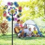 Wind Spinners Outdoor, Kinetic Wind Spinner,Yard Art Windmill with Metal Stake, Metal Wind Sculptures & Spinners,Waterproof Pinwheels Large Wind Spinner for Yard and Garden (Snow-Colour)