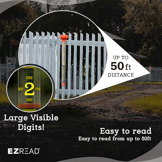 Headwind EZRead 26” Giant Professional Outdoor rain Gauge, USA Made Heavy Duty All Weather Freeze Proof mountable with Float, Orange (820-0017)