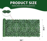 Artificial Ivy Privacy Fence Screen,39.4" X 99" UV-Anti Fake Leaves Plant Vine,Privacy Hedges Wall for Indoor Outdoor Garden Backyard Decor,Color Green Pineapple Leaves