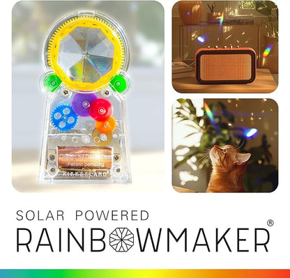Kikkerland Solar Powered Rainbow Maker – Prism Suncatcher, Fun Home Window Decor – Unique Gift for Christmas & Birthdays – Standing Crystal