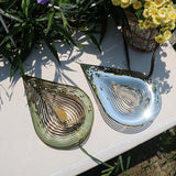 Phuryllic Wind Spinners Outdoor, Garden Decor, Bird Deterrents for Outside, 3D Metal Yard Decorations for Patio & Porch, Unique Gardening Gifts for Women & Moms - 12in Gold Waterdrop