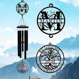 Personalized Mother's Day Wind Chimes with Custom Metal Signs, Tree of Life Mom Wind Chime with Family Name & Kids Names, Outdoor Garden Hanging for Mom