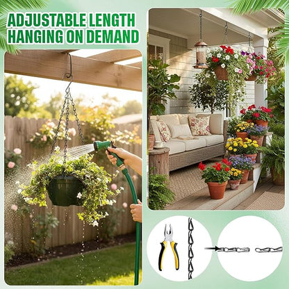 EBOOT 2 Pcs Hanging Chain for Bird Feeders, Planters, Lanterns and Ornaments (35 Inch,Black)