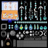 DIY Suncatcher Making Kits, 200 pcs Silver Crystal Sun Catchers Crafts with Hooks Chains Pendants Rainbow Maker for Window Hanging Prism Indoor Outdoor Garden Party Decor