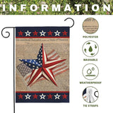 Patriotic Garden Flag American Star Freedom Independence Day Theme Yard Flags Lawn Porch July Fourth 4th of July Memorial Day House Banners Double Side Home Decoration 12x18 Inch