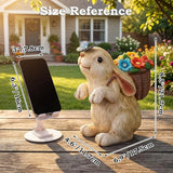 PETAFLOP Solar Bunny Garden Decor, Rabbit with Flower Basket & Butterfly for Yard, Patio, Pathway, Lawn, Patio, Balcony