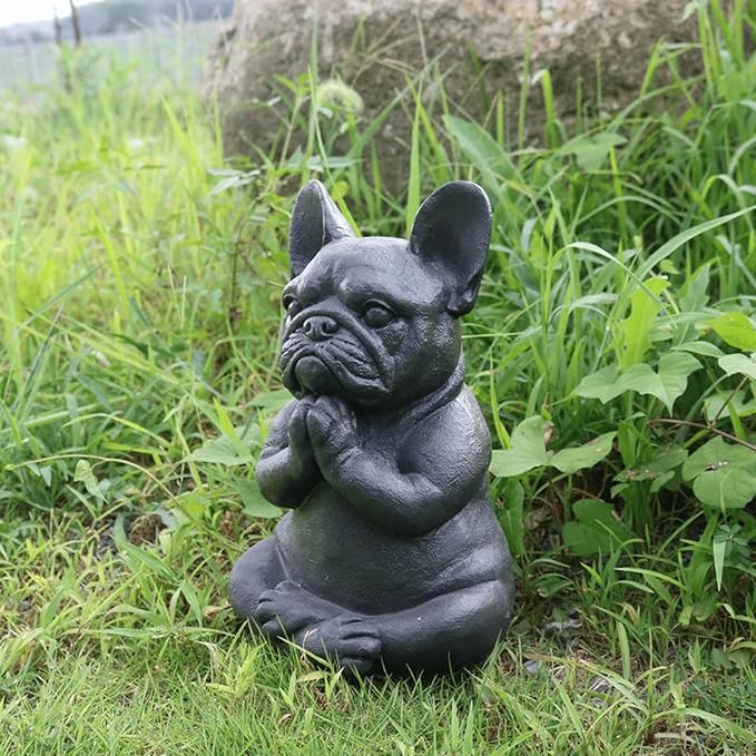 Garden Statues Meditating Dog Statue Buddha Dog Statue Zen Yoga Relaxed Pose Buddha Meditation Figurine for Indoor Outdoor Yard Ornaments Decor