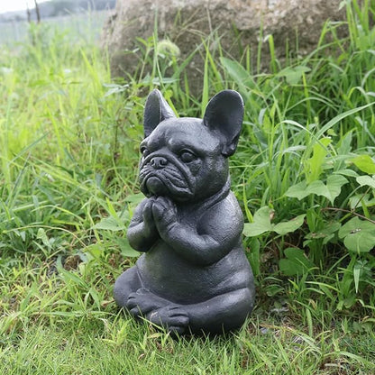 Garden Statues Meditating Dog Statue Buddha Dog Statue Zen Yoga Relaxed Pose Buddha Meditation Figurine for Indoor Outdoor Yard Ornaments Decor
