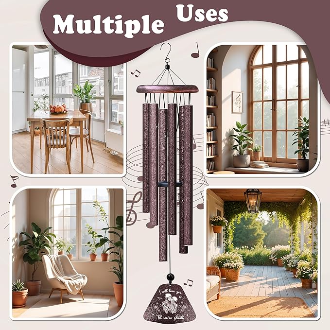 Kubbut Gifts for Him Her, Valentines Day Anniversary Christmas Chimes Gifts for Men/Women, Wedding Gift 32" Wind Chimes Decor for Couple, I Love You Romantic Gift for Him