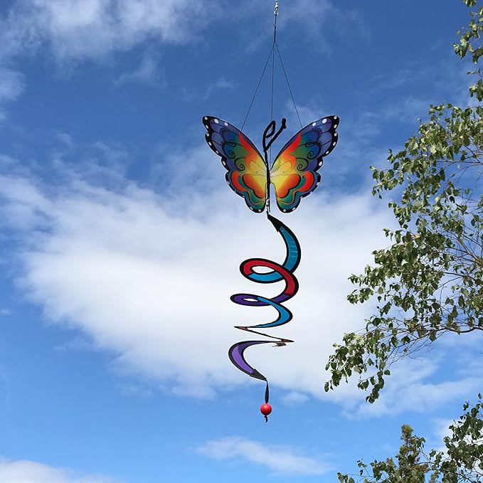 In the Breeze Fantasy Butterfly Theme Twister Outdoor Hanging Decoration, 4288