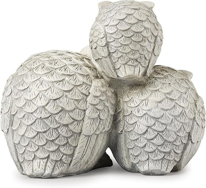 Garden Items Owls Garden Statue, one Size, Light Gray