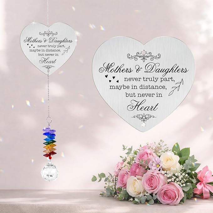 Aluminum Ornament Suncatcher - Christmas Mother's Day Birthday Gift for Women - Mothers and Daughters Keepsake - Heartfelt Gifts for Mom, Grandma, Nana, Mama, Daughters, Granddaughters