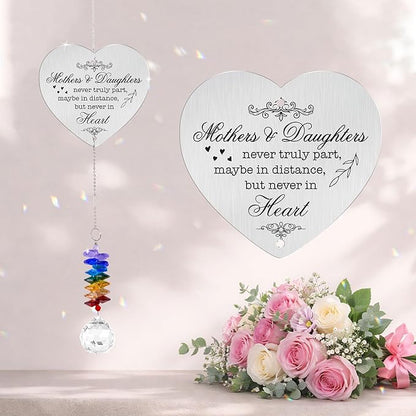 Aluminum Ornament Suncatcher - Christmas Mother's Day Birthday Gift for Women - Mothers and Daughters Keepsake - Heartfelt Gifts for Mom, Grandma, Nana, Mama, Daughters, Granddaughters