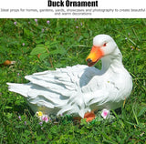Agatige Garden Duck Ornament, Resin Duck Sculpture Statue Yard Patio Art Decor Sculptures Table Ornament for Outdoor Garden Yard (White Lying Duck)