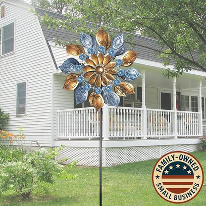 Decoroca Outdoor Wind Spinners - 72in Metal Sculpture, Classic 360° Kinetic Spinner