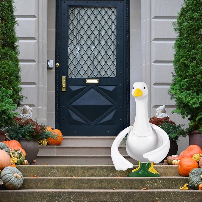 JarThenaAMCS Poseable Goose Wings for 23" - 28" Porch Goose Outfit Accessories White Wings for Fall Christmas Party Outdoor Patio Yard Lawn Decoration