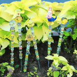AIPRIDY 158 Pcs DIY Fairy Wand Garden Stakes Kit,Multiple Color Scheme European Beads Crystal Diamond Tops and 12 or 10 Inch Threaded Rods,Stainless Steel Stakes with Diamond Toppe (Lenmon)