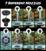 Yzert Solar Fountain Glass Panel with 2200 mah Battery, 3.5W Floating Solar Water Fountain with 4 Fixed Rods, Solar Pump for Bird Bath, Garden, Pond, Pool, Outdoor (Blue Panel Colorful Lights)