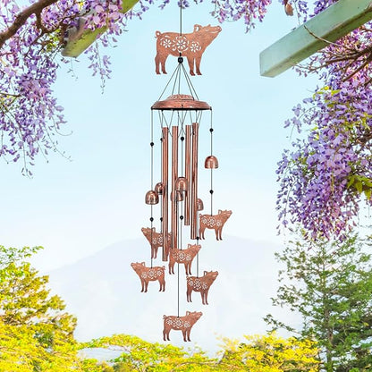Pig Wind Chimes for Outside,Pig Gifts for Women/Men/Sympathy/Memorial/Festival Birthday Gifts Metal windchimes Outdoors/Indoors,Patio Decor,Garden Decor,Yard,Home,Porch