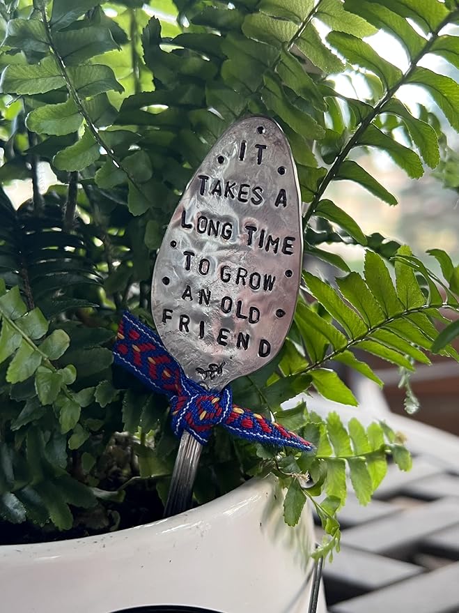 Herb Marker, Mint Funny Saying, Mojitos in Training, Hand Stamped on Silver Plate Gumbo Spoon, Garden Marker to Stick in Potted herb Plant