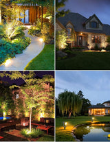 ZYAN Solar Landscape Spotlights, Separate Monocrystalline Panels & USB-C Powered 5400mAh Auto On Off Dusk to Dawn, Outdoor IP65 Waterproof, Warm White for Yard Path Patio (4 Pack)