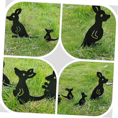 BESPORTBLE Hollow Iron Kangaroo Lawn Statue Outdoor Garden Art Decor for Backyard and Courtyard Weatherproof Animal Figurines for Farmhouse and Rustic Style