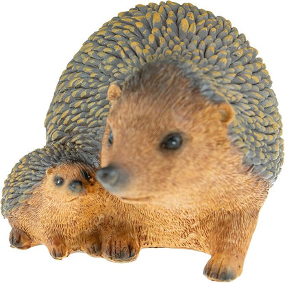 CLEVER GARDEN Cute Resin Garden Statue Decoration, Outdoor Lawn Yard Polyresin Animal Figurine Sculpture Ornament Décor, Hedgehog Family