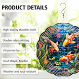 Koi Fish Wind Spinner, Koi Fish Stained Glass Wind Spinner, Wind Sculpture Koi Fish Wind Spinners for Garden Patio Yard Decor