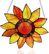 Sunflower Suncatcher Stained Glass, Sunflower Suncatcher Window Hanging, Flower Suncatcher for Grandma/Mom