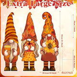 Umigy 3 Pcs Thanksgiving Yard Decor Cute Fall Gnome Yard Sign with Stakes 32 x 10 Inch Autumn Gnome Outdoor Lawn Decor, Outside Thanksgiving Garden Decoration for Home Pathway Walkway