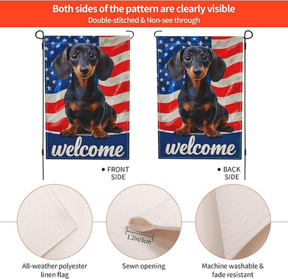 Dog Garden Flag Seasonal Double Sided 12 x 18 Inch Small Yard Flag for Indoor Outdoor Decor Holiday All Seasons