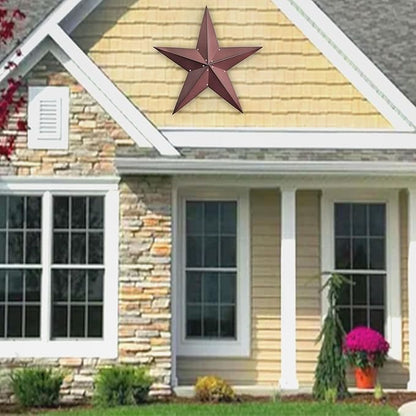 VIVICOMFY 36" Large Barn Star-Red Black Barn Star Outdoor Decoration-Metal Stars for Outside Texas Stars Art Rustic Vintage Western Country Home Farmhouse Primitive House Decor- Primitive Wall Décor