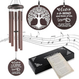 Sympathy Wind Chimes Loss Loved One, Memorial Gift for Loss of Mother Father Husband Condolence Remembrance, Best Sympathy Gift (Bronze, 36'')