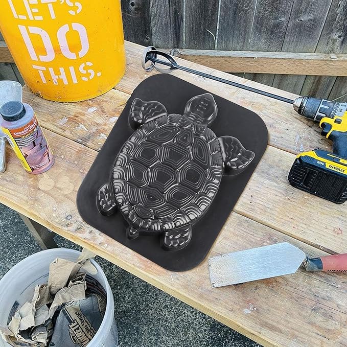 Stepping Stone Molds for Concrete & Cement 17x15'' Turtle Statue Concrete Mold Easy-to-Use DIY Stepping Stone Mold Concrete Molds and Forms for Garden Walkways and Pathways