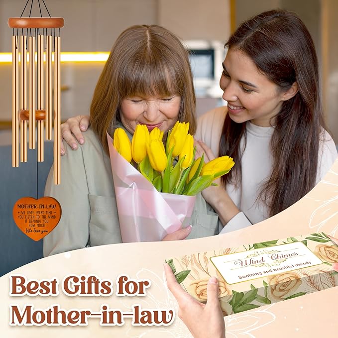 Gifts for Mother in Law, Mother in Law Wind Chime, Birthday Mothers Day, Out Door Wind Chime Garden Decor, Create Atmosphere Suitable for Outdoor, Garden, Patio Decoration